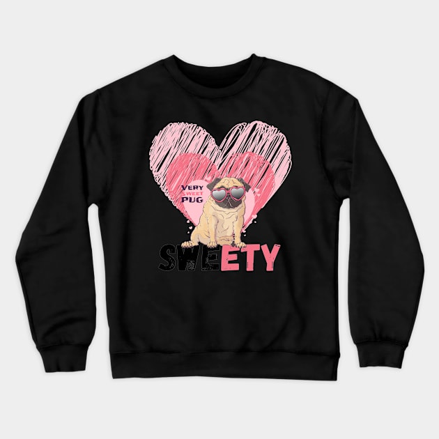 sweet pug Crewneck Sweatshirt by EdithBlerr